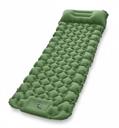 green sleeping pad camping